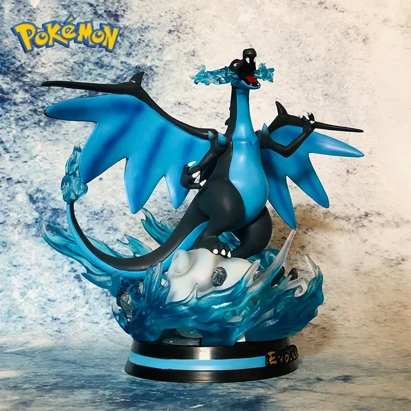 

28cm Pokemon Anime Figures Mega Spitfire Dragon Statue Handmade Pvc Model Desktop Decoration Collection Edition Birthday Gift