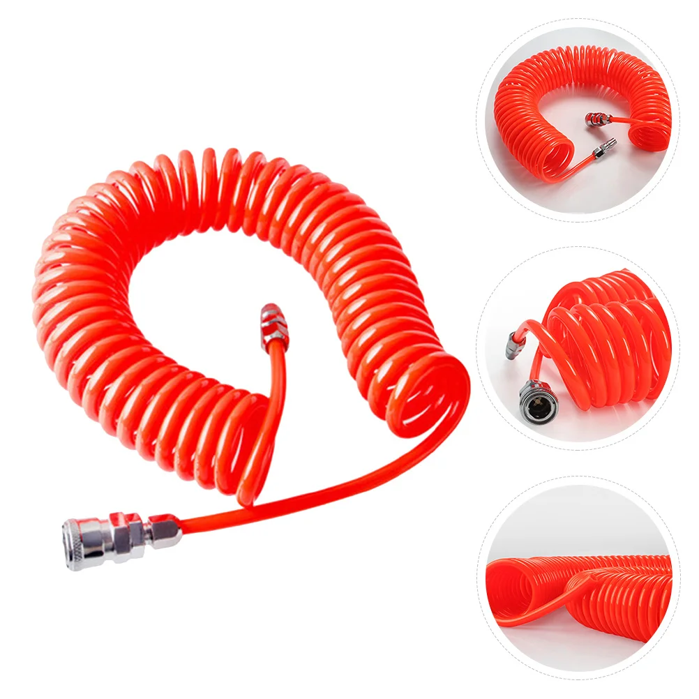 

Recoil Air Compressor Hose with Connector Flexible PU Spring Spiral Tube Easy to Install Not Easy to Fall Off Reliable