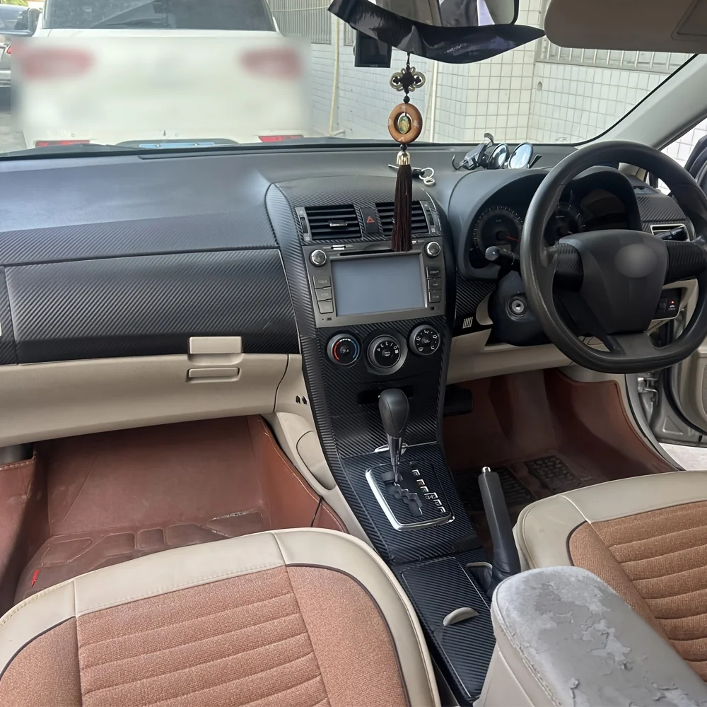 

for Toyota Corolla 2007-2013 Interior Central Control Panel Door Handle 5D Carbon Fiber Stickers Decals Car styling Accessorie