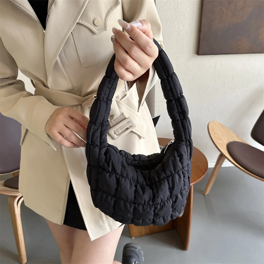 Puffer Tote Bag for Women Shoulder Bubbles Cloud Bag Winter Puffy Handbag Purse Top Handle Bag Designer Pleated Clutch Bag