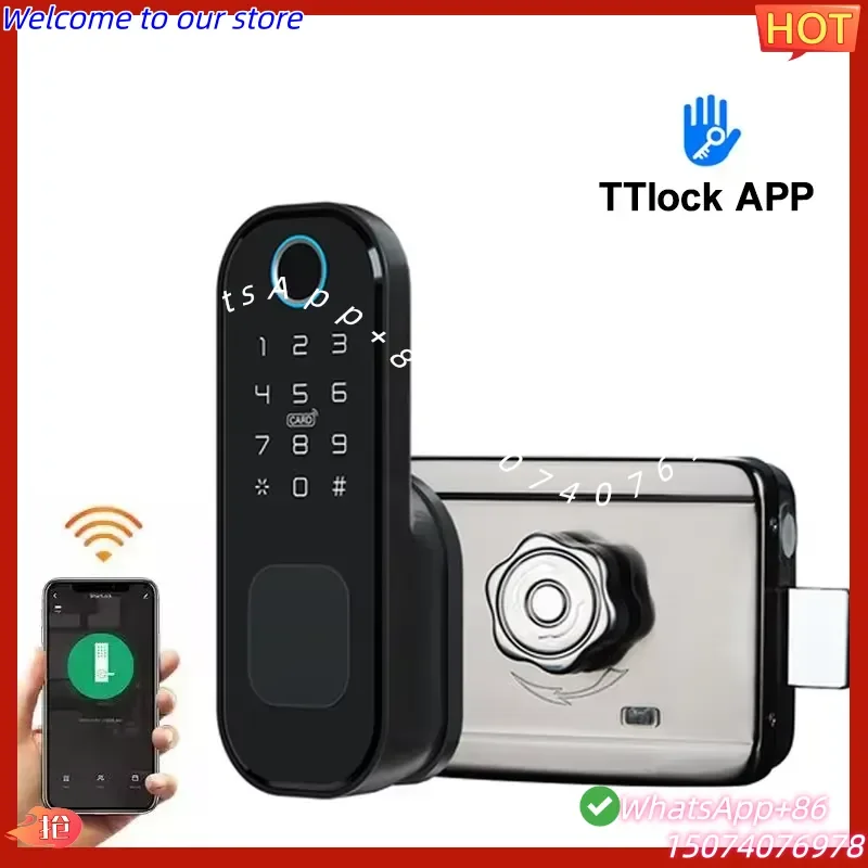 2026 High Quality Smart WIFI Door Lock Waterproof Remote Controlled with Fingerprint & TT Lock App Price Aluminum/Steel
