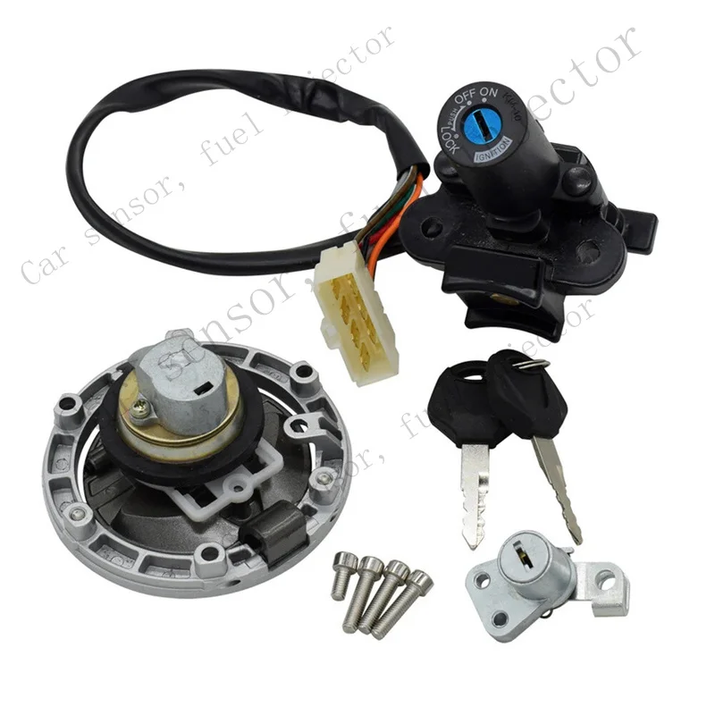 Q+ Ignition Switch Lock Key Fuel Gas Cap Kit For Kawasaki Ninja 300 EX300A EX300B