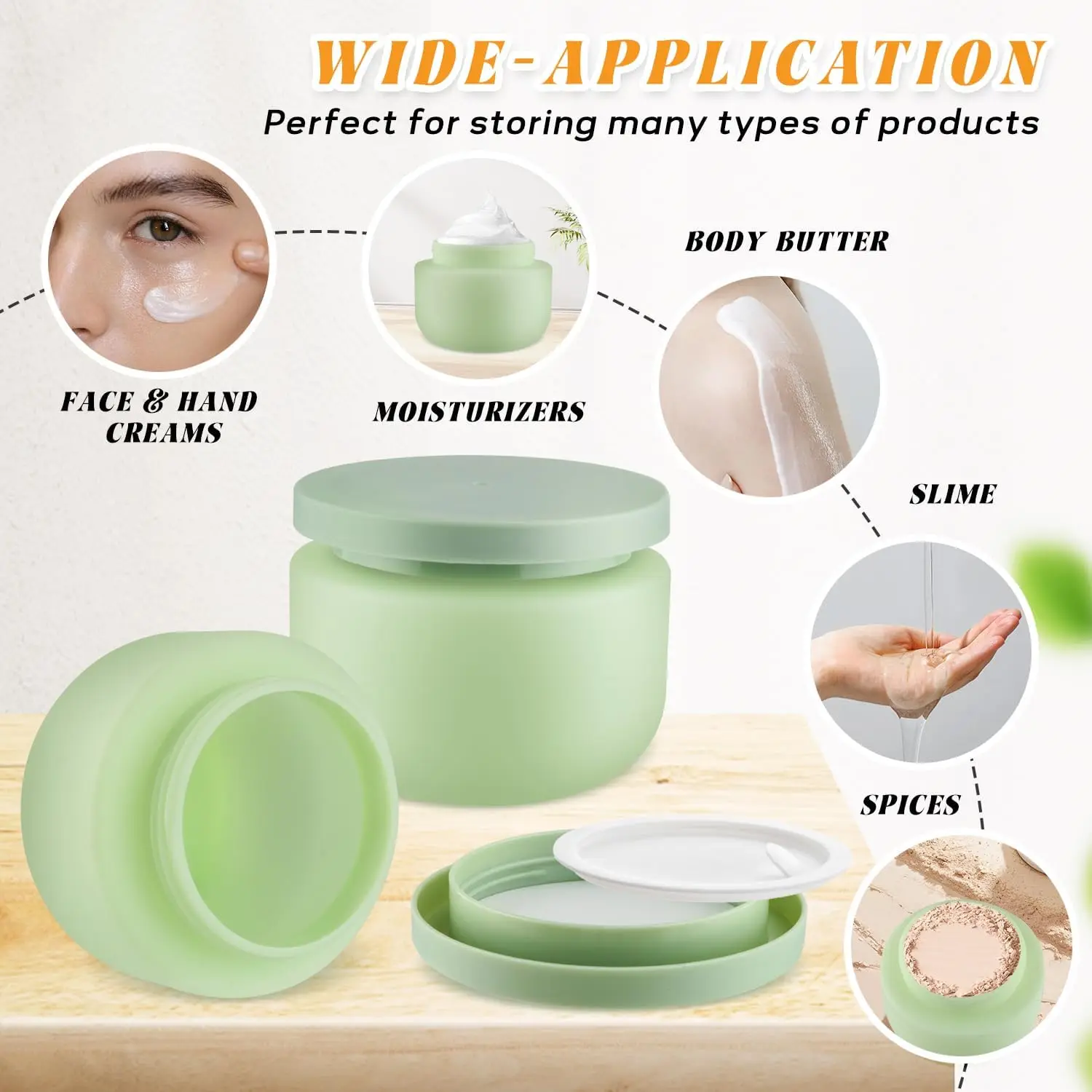 10 Stück Runde Kosmetikbehälter mit Deckeln, Weithalsgläser für Weichschleim, Lotion, Handcreme, Salben, Nachfüllbare Reiseflaschen – Detail 4