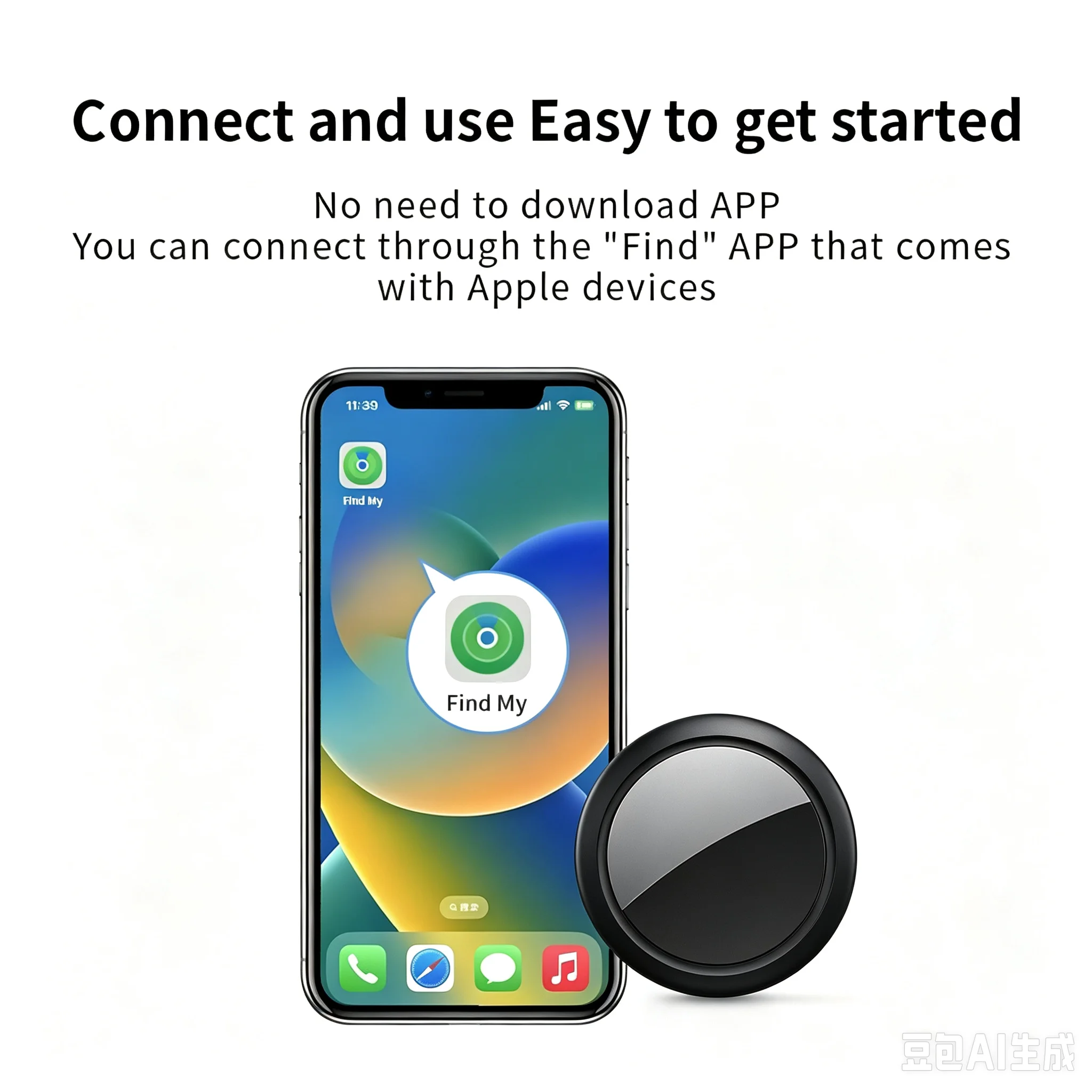 JSPTEC Airtag Bluetooth GPS-Tracker IPX 5 Wasserdicht Sport-Tracking für Ältere, Kinder, Haustiere Verfügbar Mini-Finder für APPLE – Detail 5