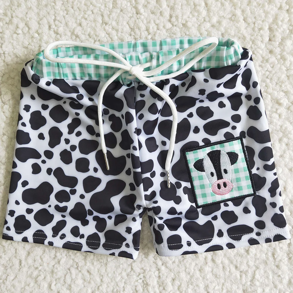 New Fashion Kids Designer Clothes Boys Trunks Boutique Summer Baby Girl Swimsuit Cow Print Kids Boys Swim Clothes Trunk Swimwear