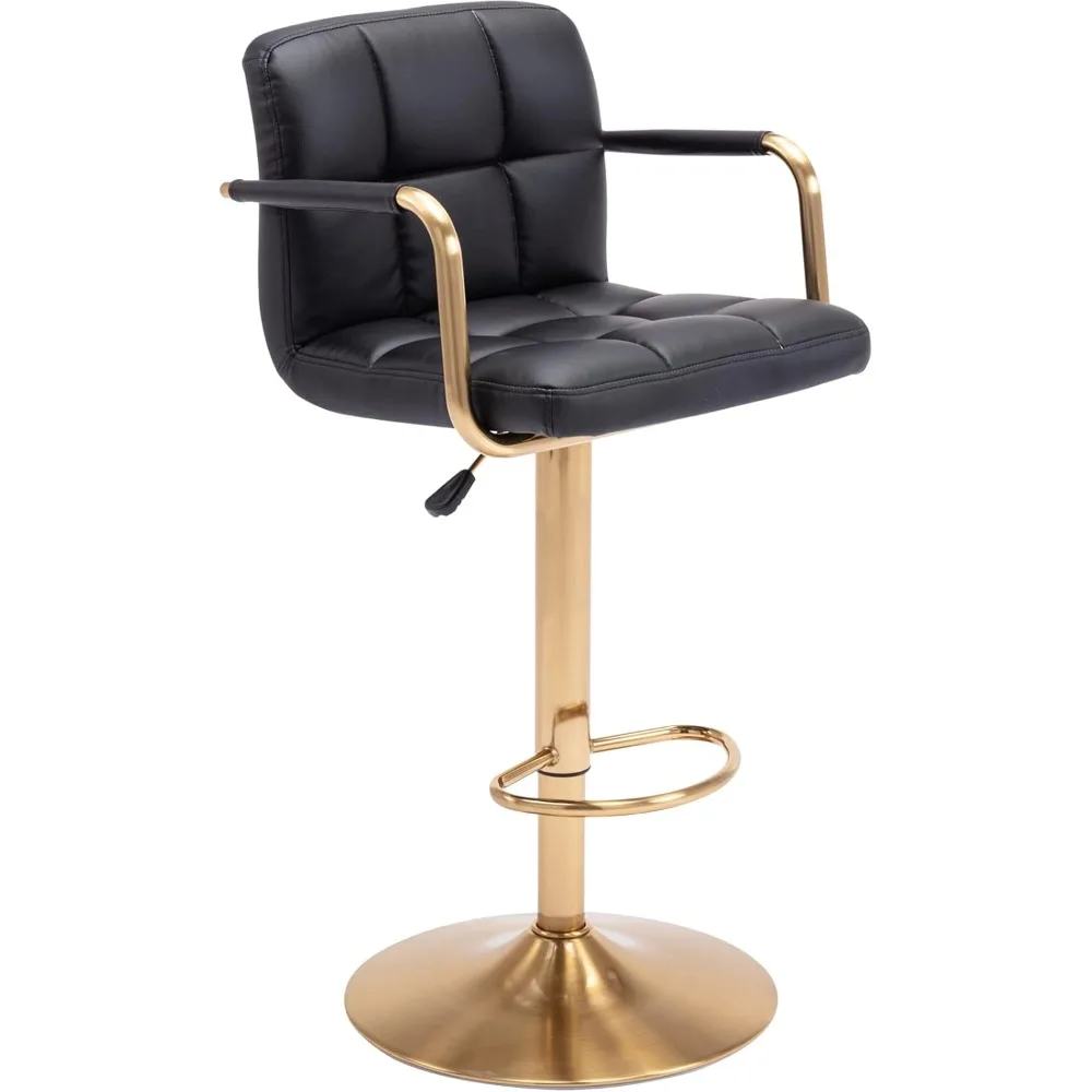 

Регулируемый поворотный барный стул со спинкой и подлокотниками, современный квадратный стул из искусственной кожи