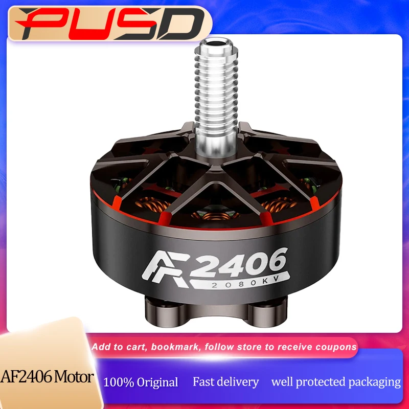 

Axisflying AF2406 Мощный бесщеточный двигатель для 5-дюймового FPV гоночного дрона для фристайла Квадрокоптера