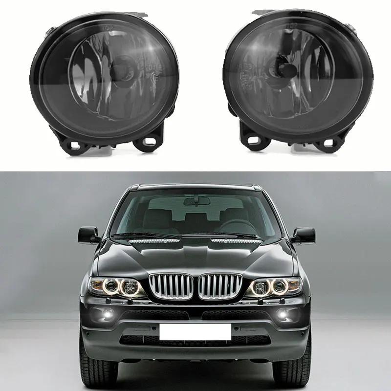 

Left Right Waterproof Fog Housing Car Front Bumper Lamp Fog Lights Driving H11 Lamps Cover Auto Parts For 2003-2006 BMW X5 E53
