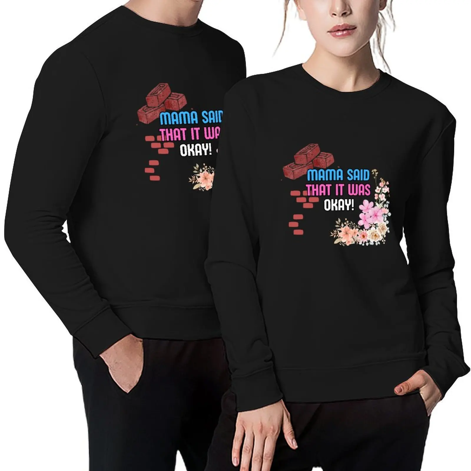 

Mama Said That It Was Okay! Pullover tracksuit japanese style clothes for men men wear sweatshirts men