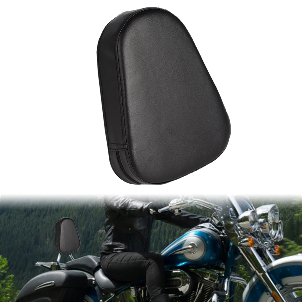 Motorcycle Universal Black Synthetic Leather Sissy Bar Backrest Cushion Pad For Honda For Yamaha For Suzuki