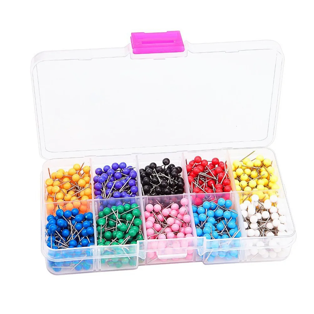 500 Pcs Map Markers Push Pin Thumbtack Colored Drawing Pins Board Office Chaiers