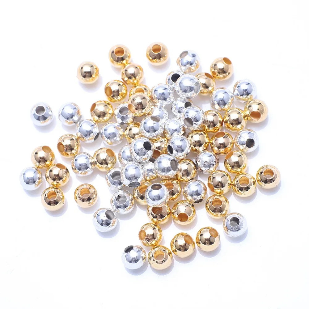 

Metal beads 2/3/4/5/6/8MM Round Iron Spacer Loose Beads For Jewelry Bracelets Necklace Making DIY Accessories