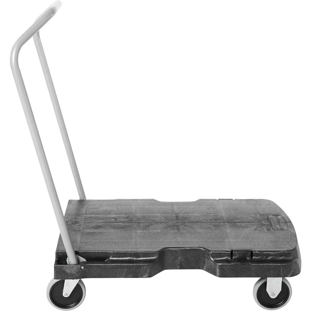 Rubbermaid Commercial Products Convertible Folding Utility Dolly/Cart/Platform Truck with wheels, FG440100BLA, 500 lbs Capacity,