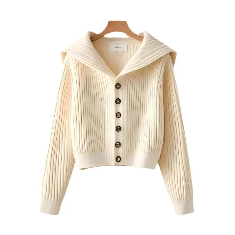 women's clothing Fashionable retro lazy style high-end sweater 2025 spring and autumn hot style small slim knitted cardigan