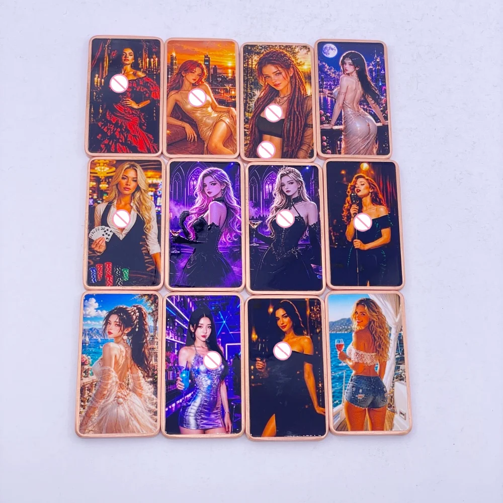 1OZ Copper Bar Collectible Beautiful Lady Art Pattern 2D Color Printed Commemorative Copper BarSouvenir for Collectors Gifts