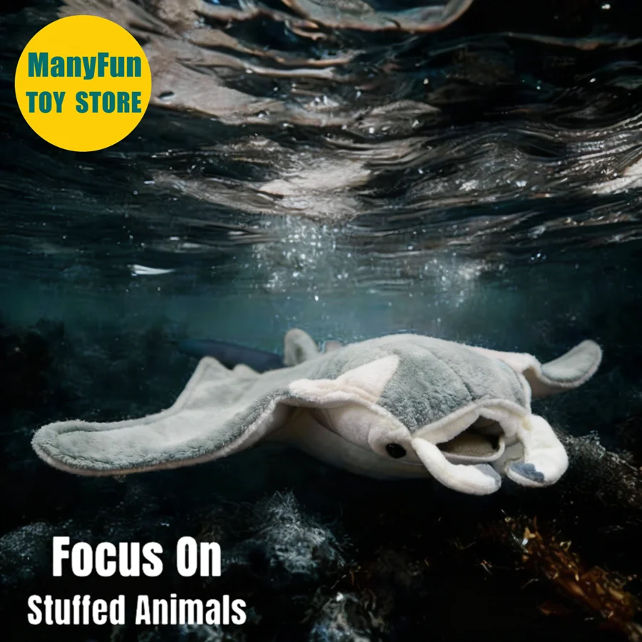 

Manta Ray Plush Toy High Fidelity Devil Rays Plushie Lifelike Devil Fish Stuffed Animal Devilfish Simulation Doll Toys Gift