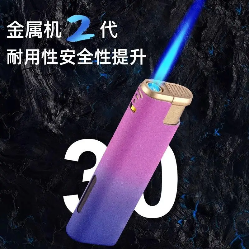 25 Metal Multicolor Windproof Lighter Durable Straight Frosted Refillable Fashion Cigarette Lighter Men's Smoking Gifts
