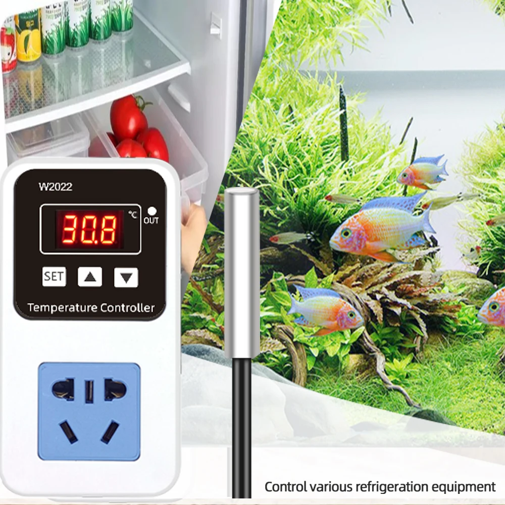 

1500W Smart Digital LED Display Thermostat W2022 AC110/220V Precise Attemperator Control Microcomputer Temperature Controller