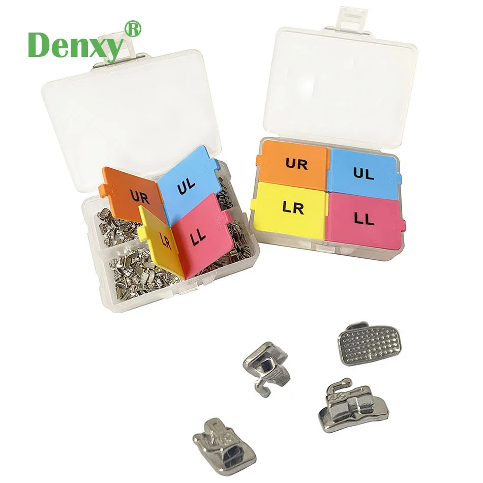 DENXY 200 Stück/Box Kieferorthopädische Bukkalröhrchen Dental 1./2. Molar Breiter Eingang MIM Bukkalröhrchen Monoblock Nicht-Konvertierbar – Detail 1