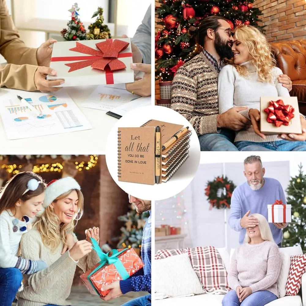 Массовые христианские спиральные блокноты с ручками: идеальные рождественские подарки для церков, изучения Библии и семьи