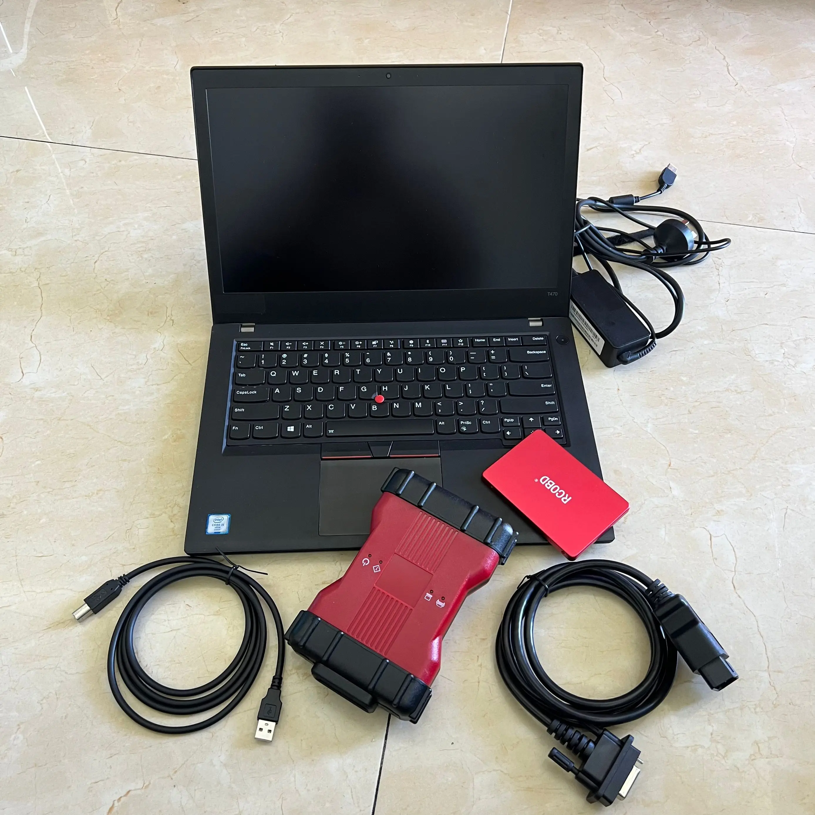 أداة تشخيص PRO FULL CHIP VCM2 IDS V129 VCM II كابلات كاملة مع برامج الكمبيوتر المحمول t470 I5 16G المثبتة