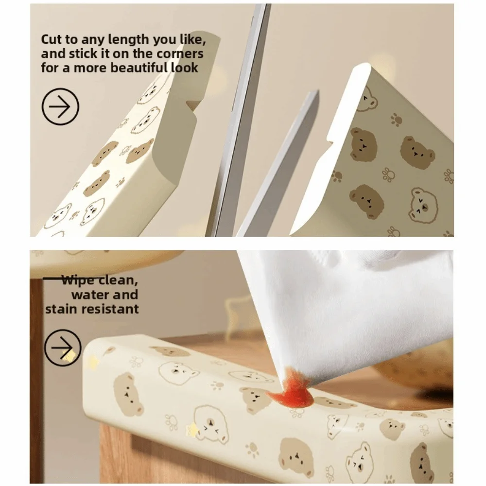 

Новая полоса для предотвращения столкновений NBR, бесследная защита для края медведя с рисунком медведя, утолщенная 8 мм, мягкая угловая полоса для стола, защита дома