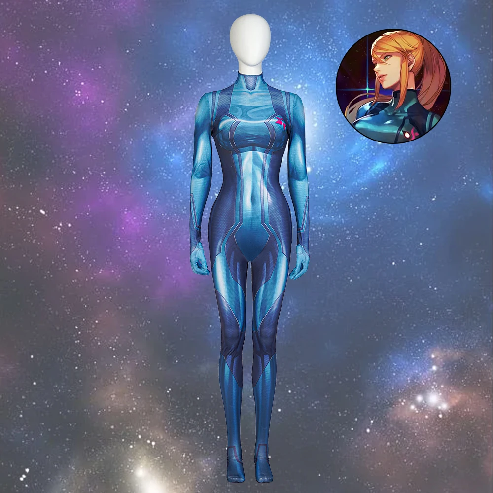 

Manluyunxiao Samus Aran Zero Suit Cosplay Costume Full Set Custom Size Halloween Christmas Comic Con