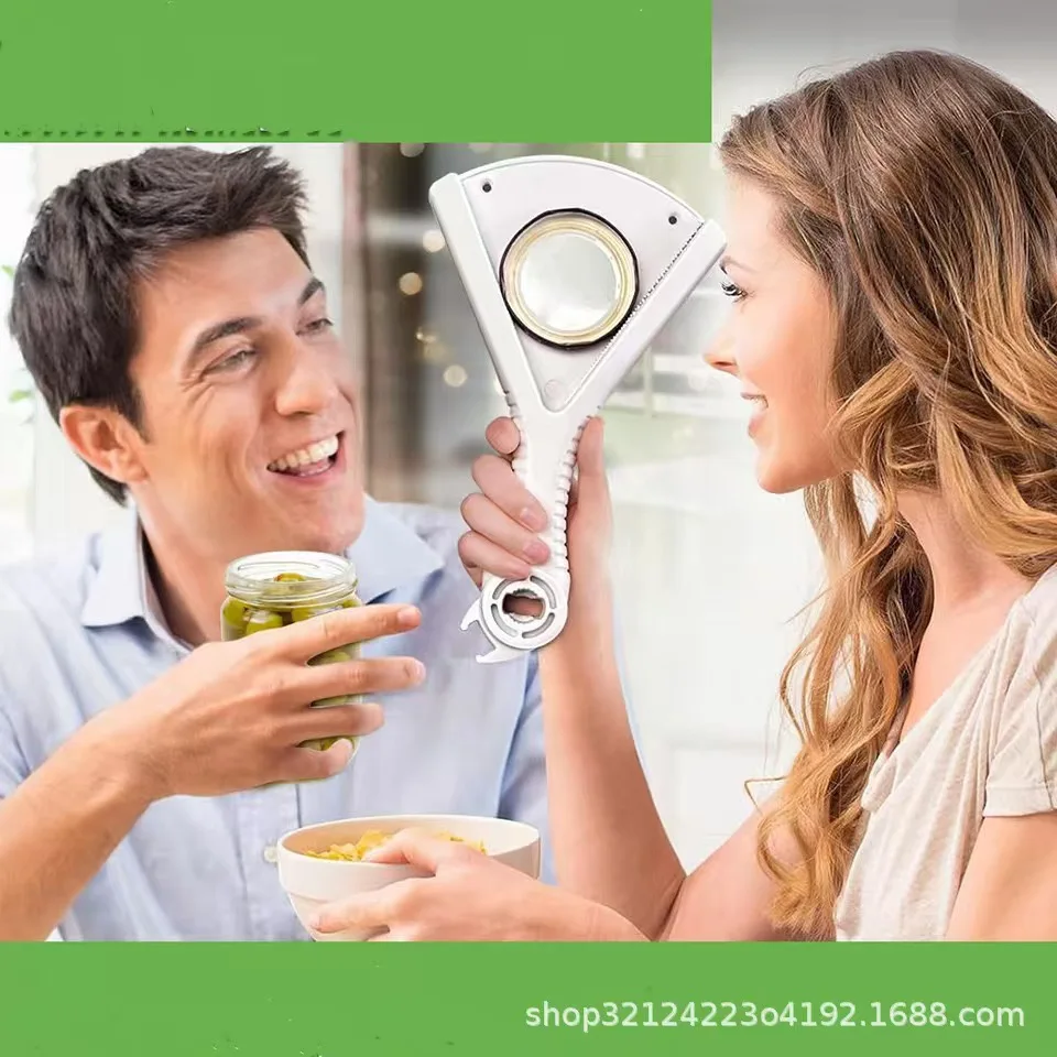 

Portable bottle opener Jar opener, is a labor-saving can opener with a handle and a two-in-one bottle opener