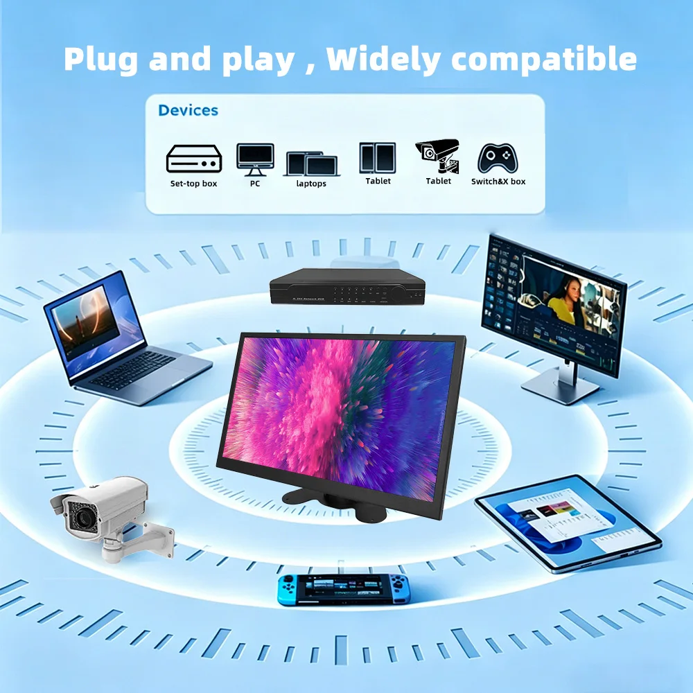 LESOWN Black Sheet Metal Casing  10.1'' Plug and Play Display Raspberry Pi DIY 1024x600 HDTV VESA 75 16:9  No Touch/Touch