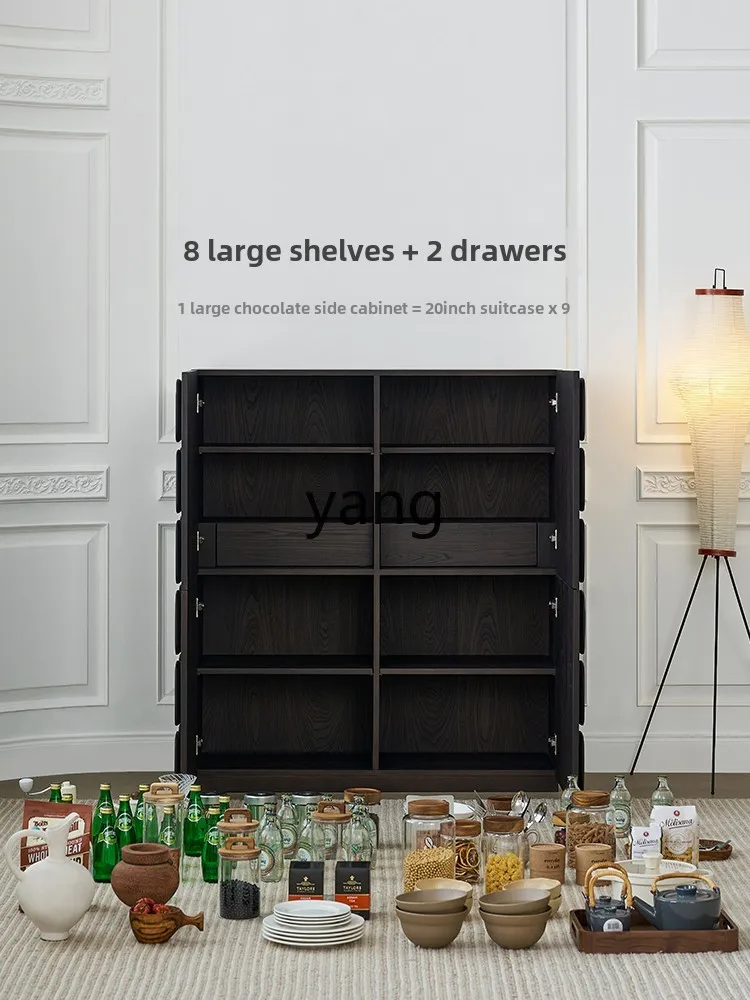 LMM retro style medieval living room against the wall dining side cabinet black locker integrated