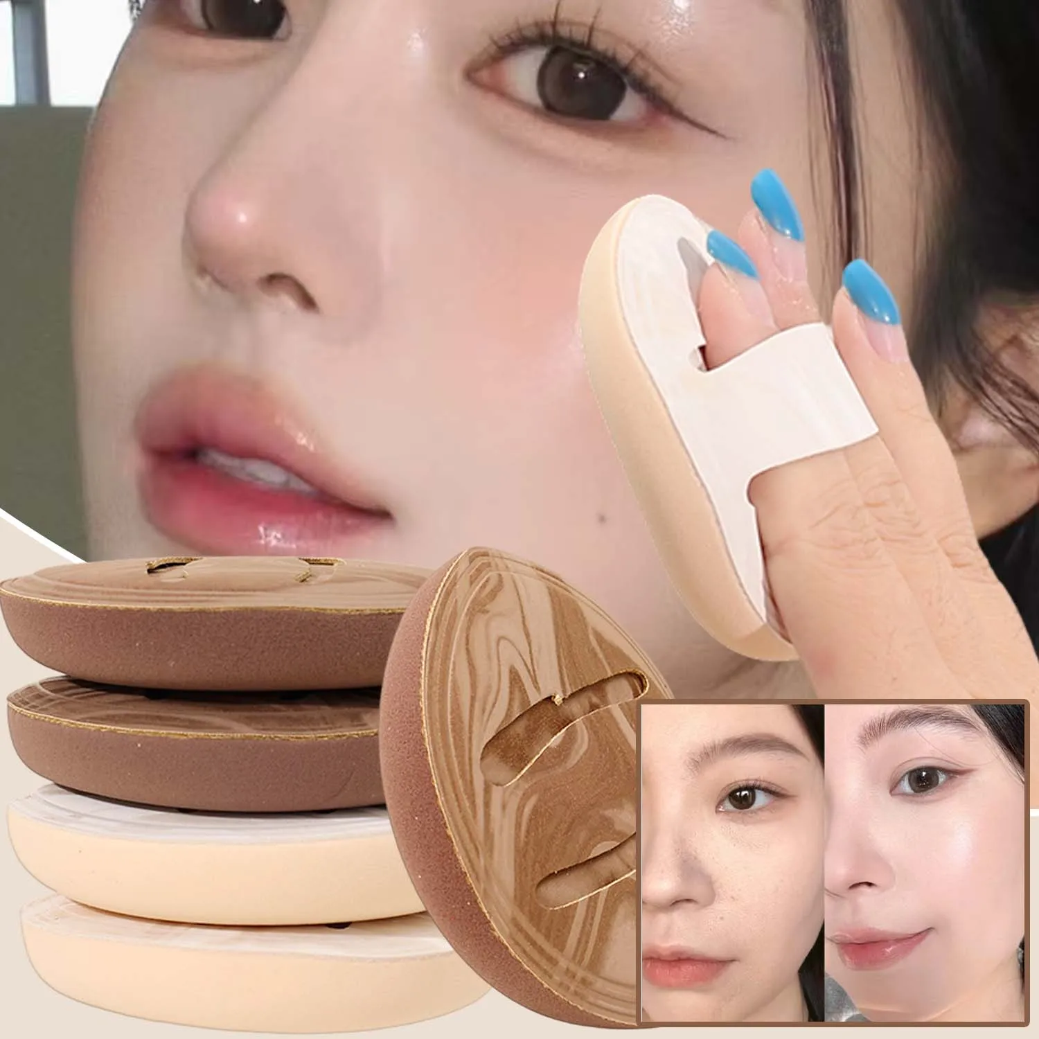 1 pçs esponja de maquiagem suave uso molhado/seco base líquida especial esponja cosmética puff forma de lágrima almofada de ar em pó puffs