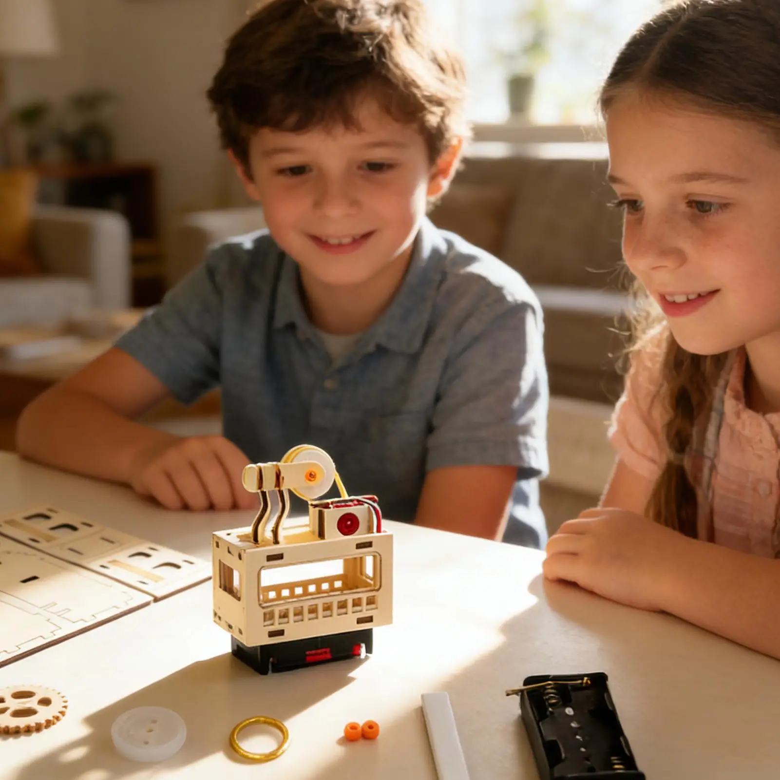 Wooden Models Cable Car Model Small Invention Wood Puzzle Kit For Women Teens Kids Students DIY Enthusiasts Hobby