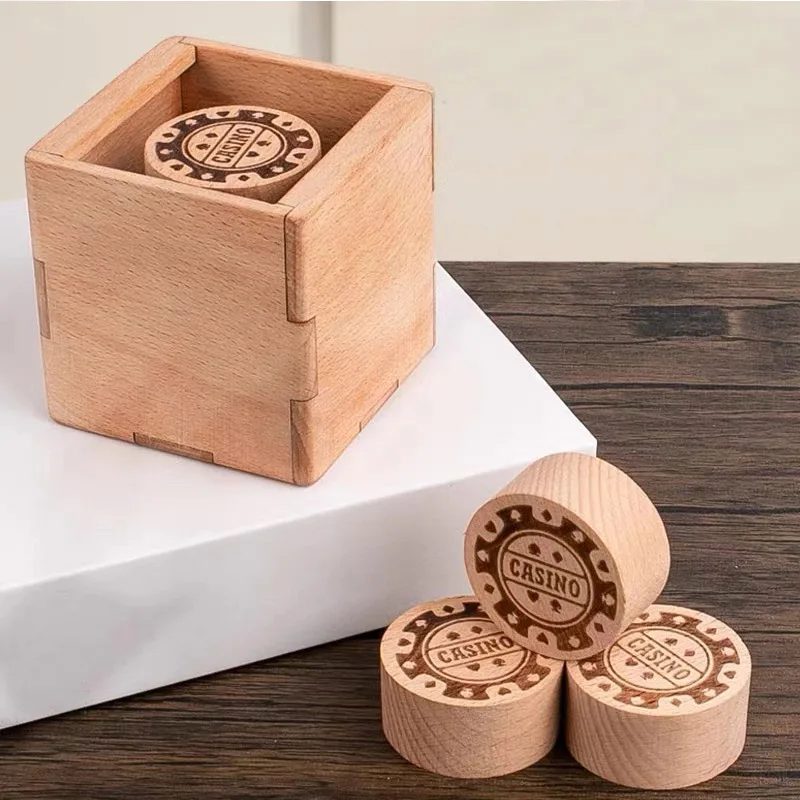 High Difficulty Six Chips Wooden Puzzle Boxes Brain Teasers Games for Adults And Kids Improve Iq Logic Training Novelty Gifts