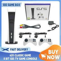 GS5 Video Game Console com 620 Jogos Clássicos, Handheld Game Player, TV Console, Retro USB, Com Fio, Saída AV, 8 Bit, Novo