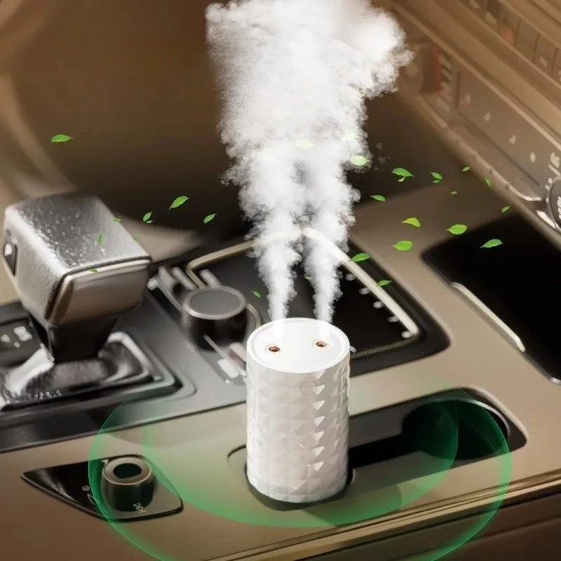 

Portable Dual Nozzles Car Humidifier USB Charging 800mAh Battery Wireless Ultrasonic Cool Water Aroma Air Humidifier Diffuser