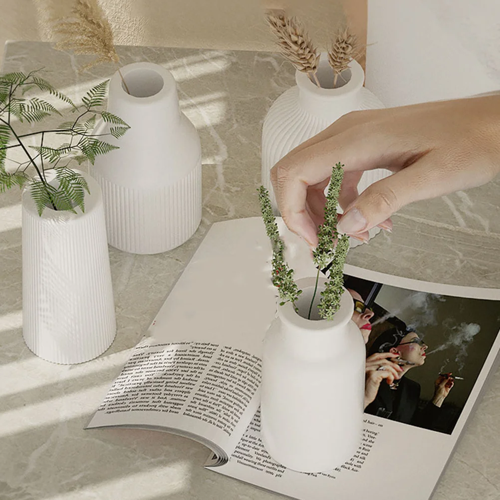 Moule en Silicone pour Arrangement de fleurs, bricolage, Vase artisanal, décoration de maison, Pot de bonsaï, fabrication de pots de jardinières, 4 pièces