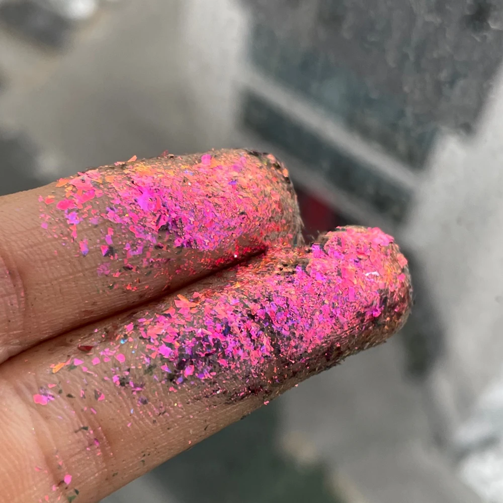 1 frasco camaleão opala flocos pó de unhas holográfico aurora sereia glitter floco lantejoulas alto brilho brocado pó cromo poeira #
