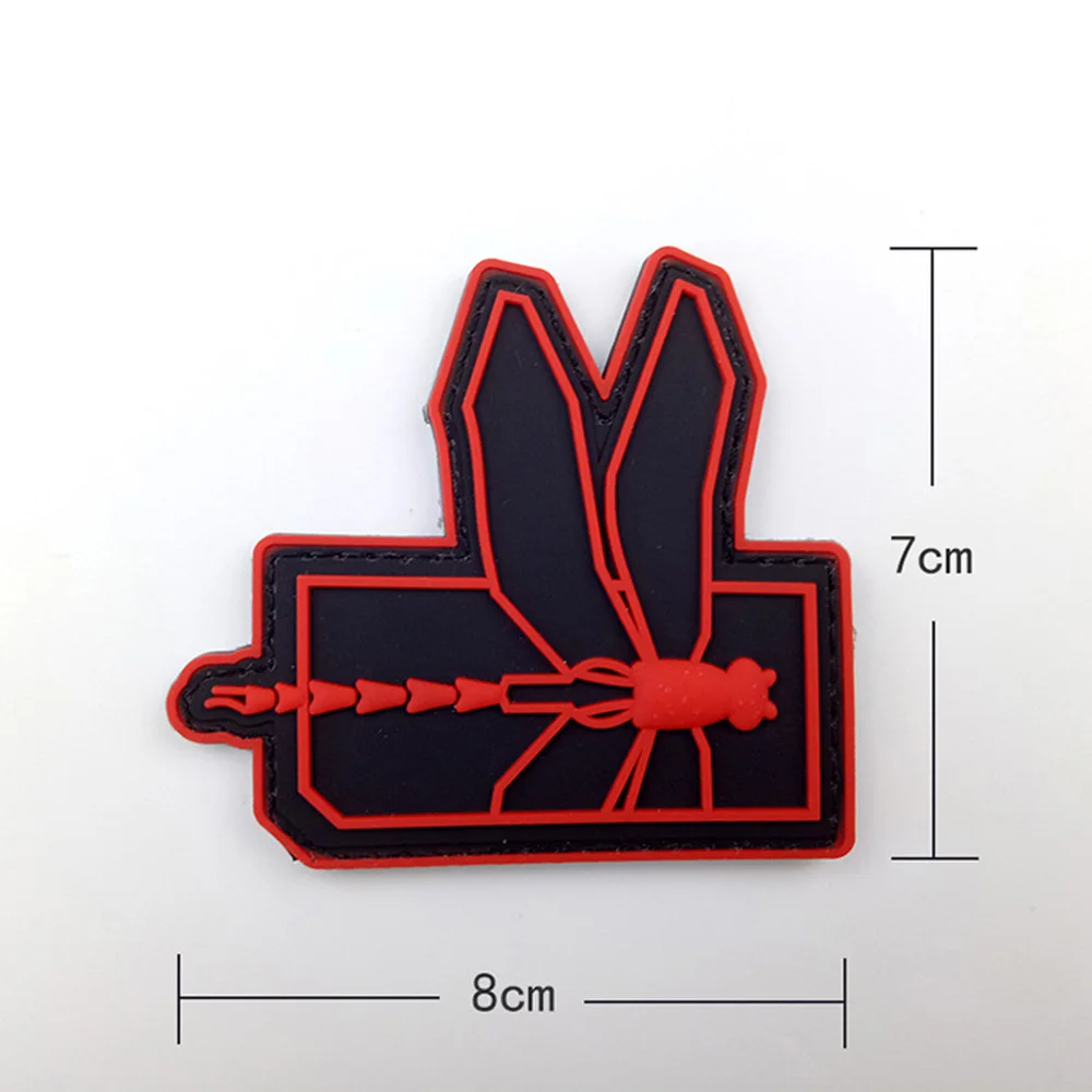 AHYONNIEX 1Piece Rubber PVC Badge Personalized Creative Clothing Stickers Accessories Dragonfly Armband Clothes Patch DIY