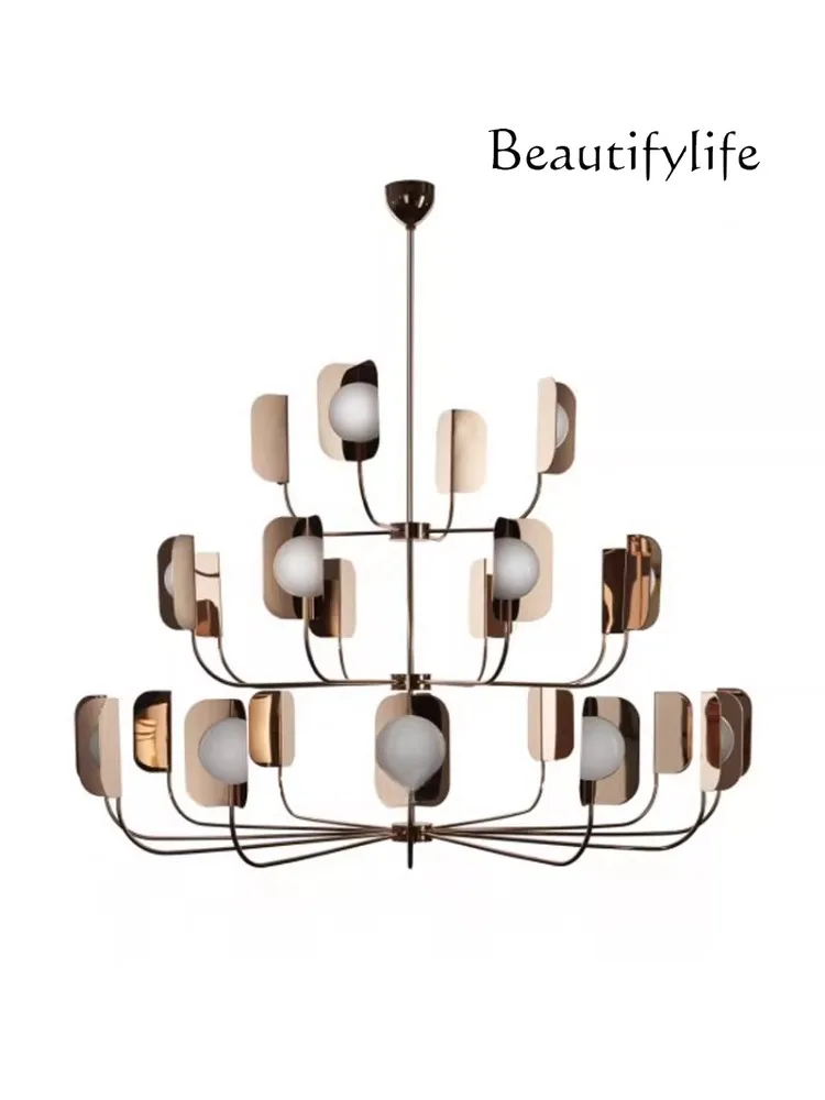 

Postmodern fashion personalized rose gold chandelier model room decoration living room villa hotel chandelier