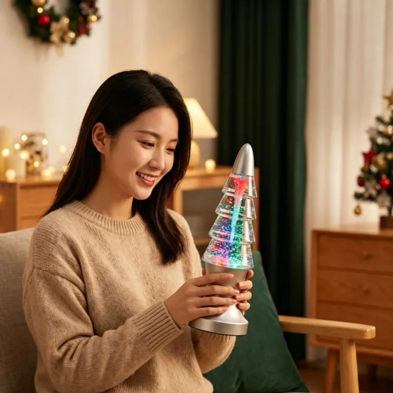 LED Water Vortex Lamp Color Changing Night Light Tornado Motion Desktop Table Lamp Bedroom Bedside Stress Relief Ornament