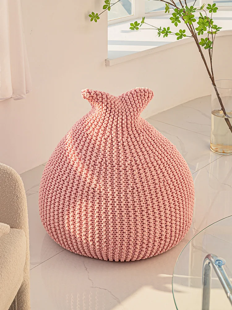 Bean Bag Armchairs Giant Puff Chair Leisure Egg Chair Sofa Cover Lazy Sofas Knitted Bean Bag Nordic Bedroom single Sitting Pier