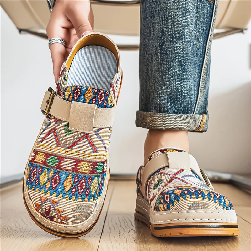 

Men's Casual Canvas Shoes Soft Bottom Trendy Slip-On Sports Socks Summer Breathable Low Top round Toe Rubber Outsole