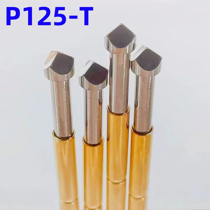 100PCS Spring Test Probe P125-T Brass Metal Test Pin P125-T2 33.35mm Spring Test Probe Pogo Pin Dia 2.02mm Head Dia 2.5mm