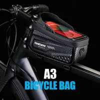 TAKEZERO-bolsa para bicicleta de montaña A3, bolsa para SILLÍN de viga frontal EVA, pantalla táctil, impermeable, bolsa para tubo superior de ciclismo, equipo de ciclismo al aire libre