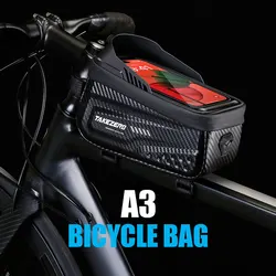 TAKEZERO A3 Mountain Bike Bag EVA Front Beam Saddle Bag Touch Screen Rainproof Cycling Top Tube Bag Outdoor Cycling Equipment