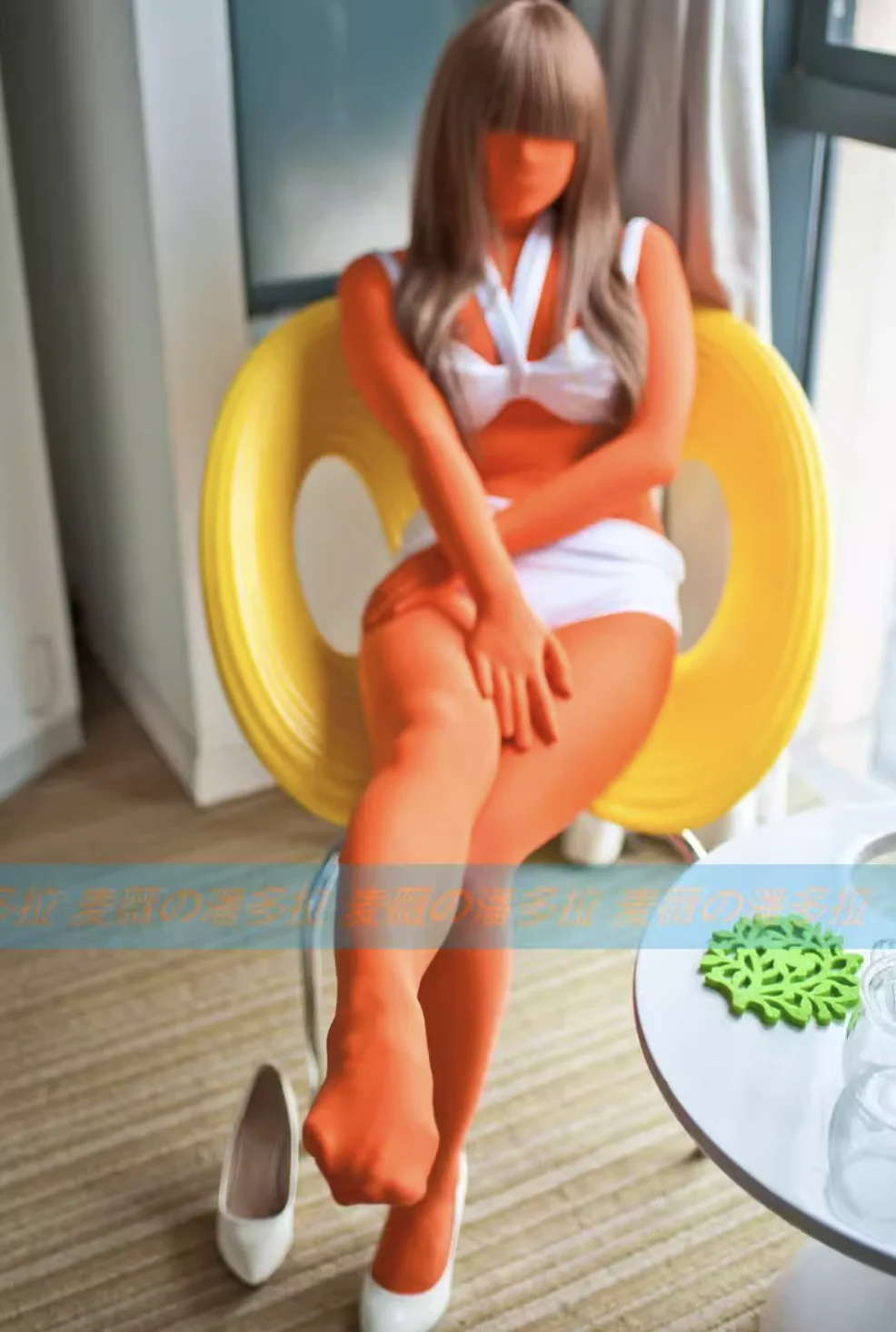 

Customize cosplay crossdress second skin body suit with With Cleavage Line Breast Form B-F Cup kigurumi zentai suit