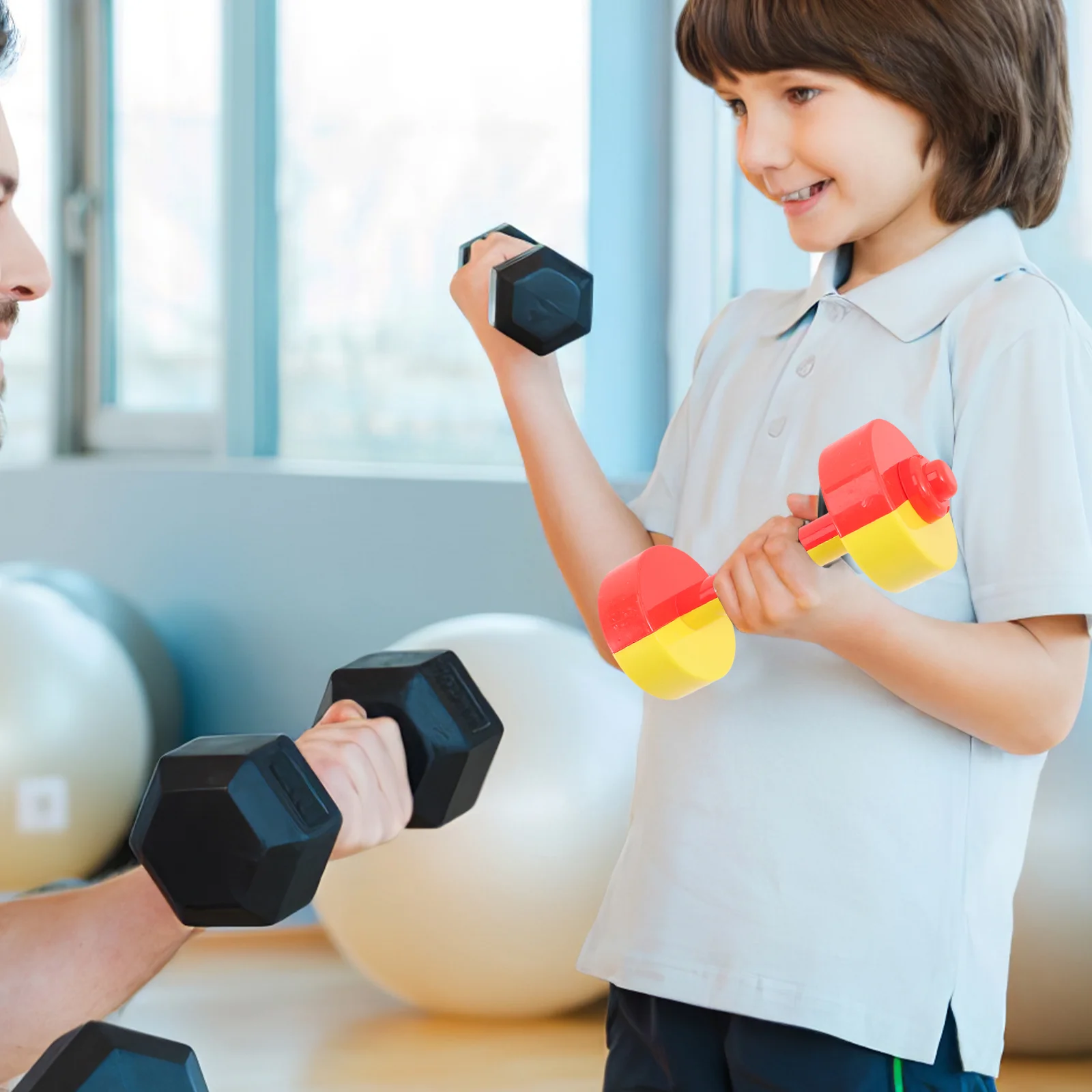 2 Pcs Children's Dumbbell Interactive Kids School Dumbbells Toys Childrens Hand Weights Supply