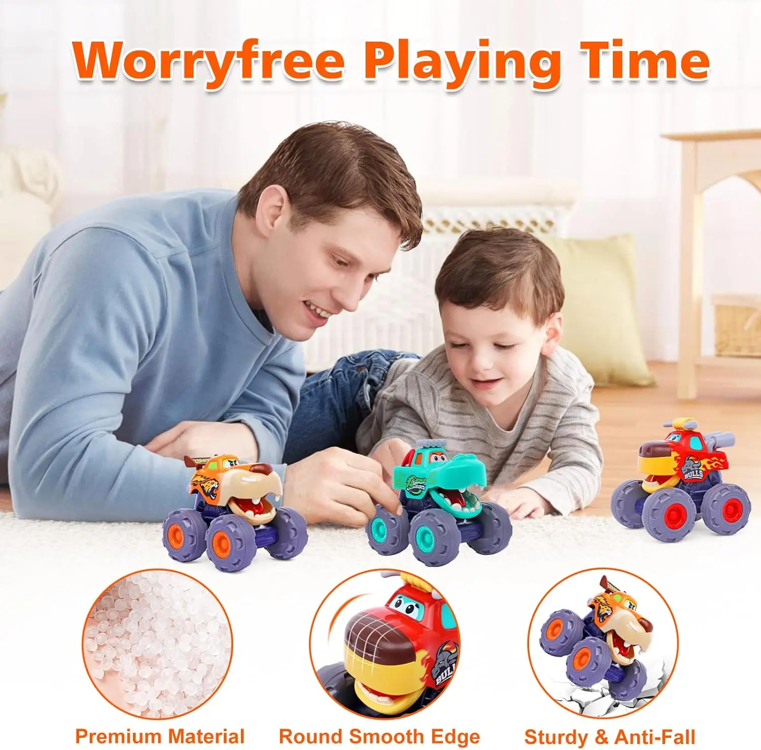 Cars for 1 Year Old Boy Gifts Monster Trucks Boys Toys for 1 2 3 Year Old Boys Girls Kids Toddler Car Toy Trucks Baby Boy Toys