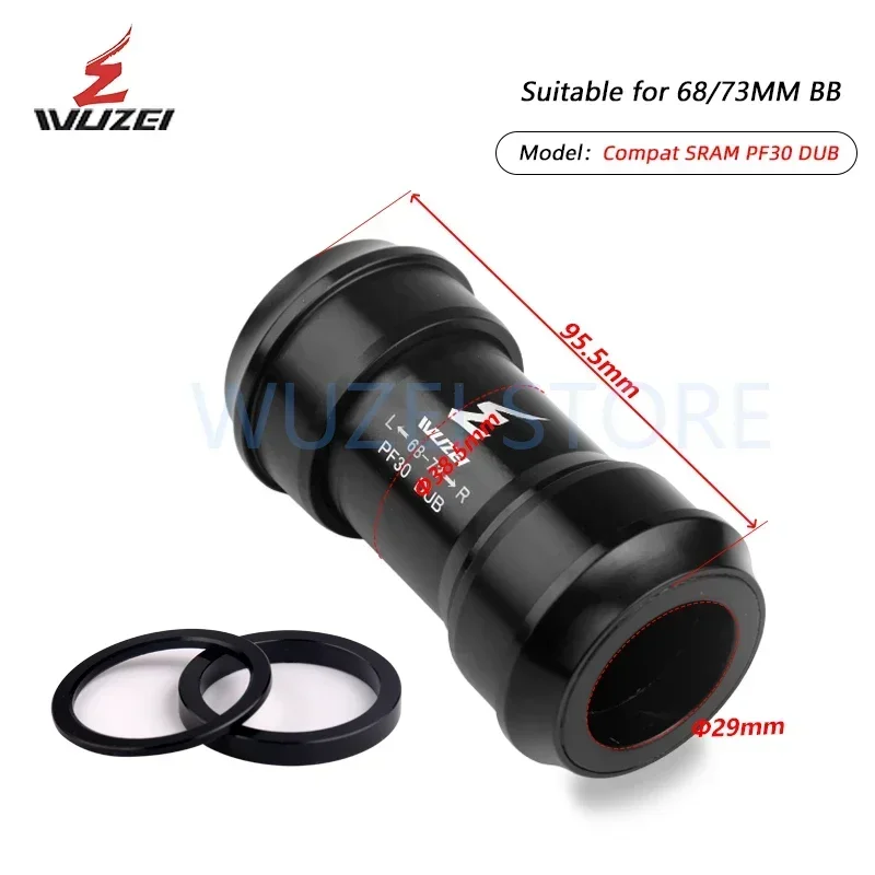 WUZEI Sealed Bearing BB30 BB386 BB91 PF30 DUB 24/29mm MTB Mountain ROAD Bicycle Press-in Thread Bottom Bracket BB Axis For SRAM