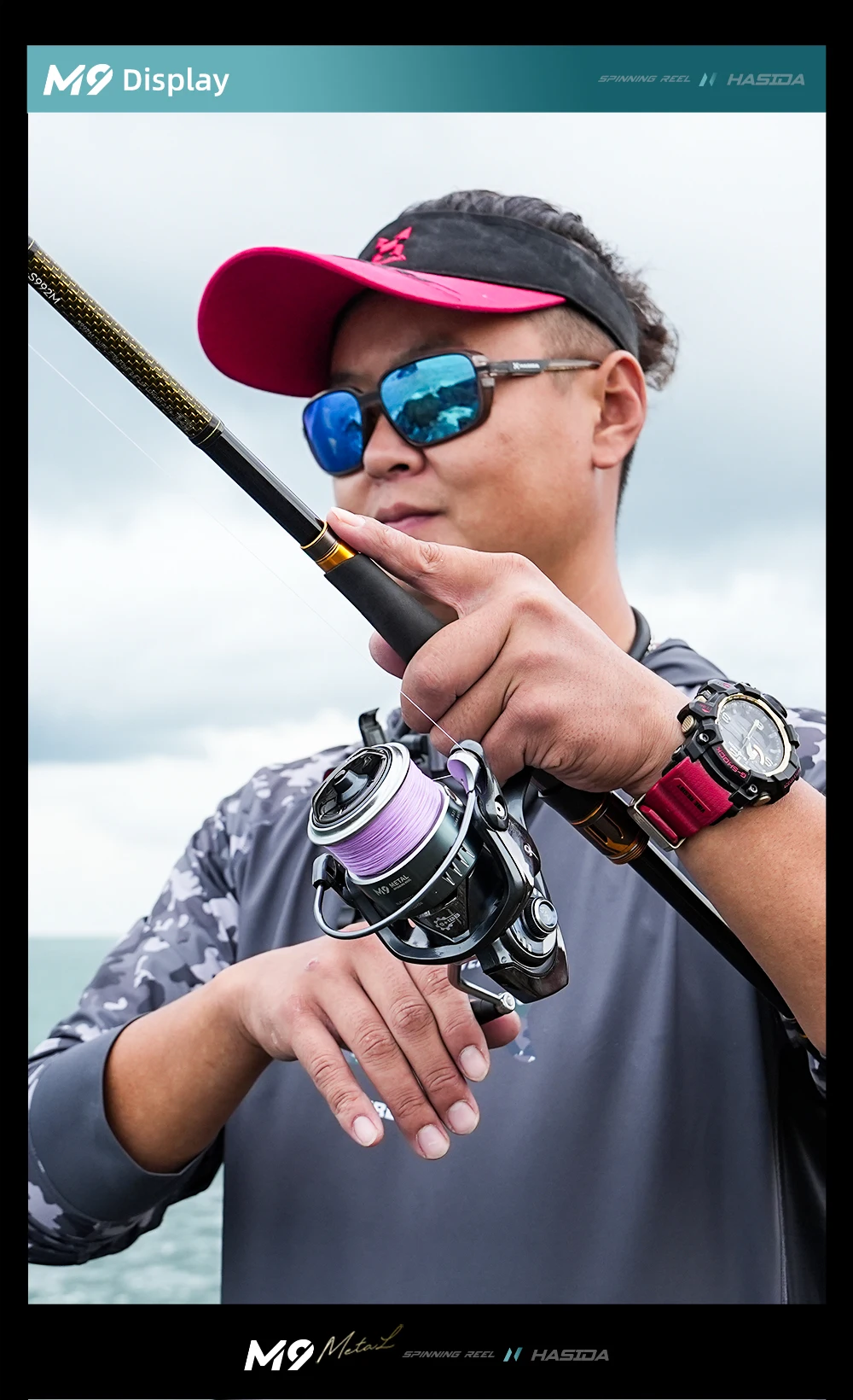 HASIDA M9 Spinnrolle Vollmetall Salzwasserbeständig Weitwurf Offshore-Bootsangeln Jigging Hohe Leinenkapazität für Angler – Detail 4